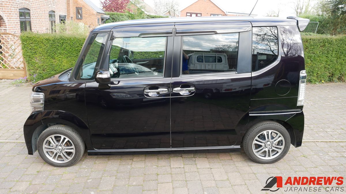 Picture showing the left hand side of a Honda N-Box Custom for sale
